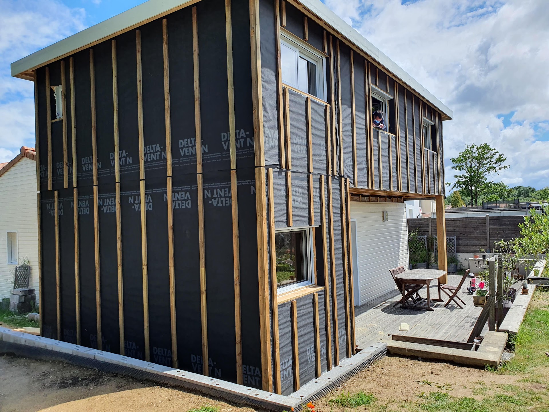 Sur L Vation D Une Maison En Bardage Bois Sainte Pazanne