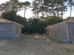 Solaireau Jard Extension ossature bois chantier